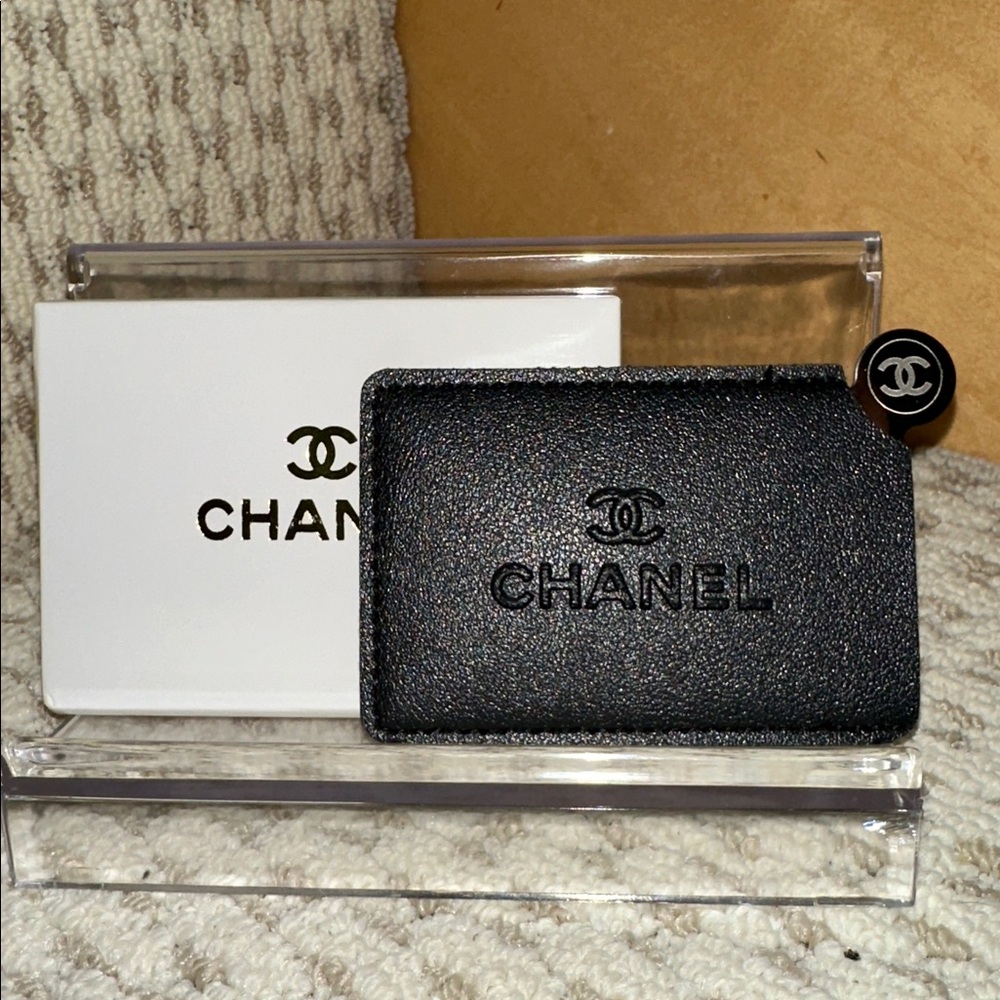 Black Chanel Card & Key Holder
